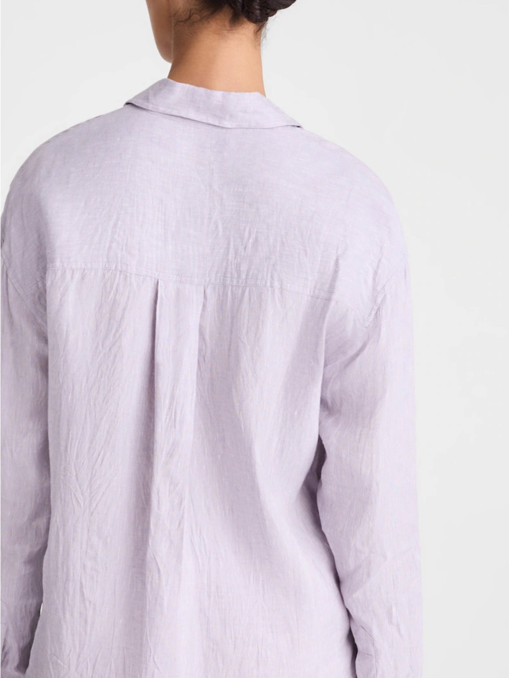 Madewell The Easy Shirt 100% Linen NWT Size Small Lilac Chambray - Picture 6 of 8